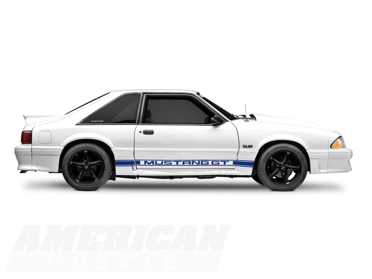Rocker Stripes With Mustang GT Lettering; Blue (79-93 Mustang ...