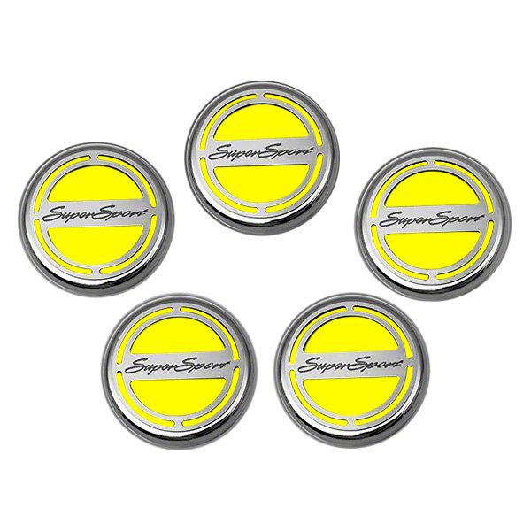 Automatic Gear Cap Engine Caps With Super Sport Logo; Yellow (10-15 Camaro SS W/ Automatic ...