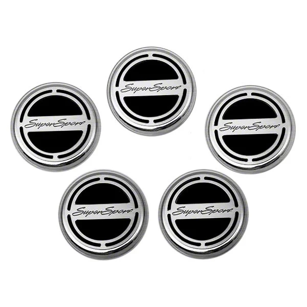 Automatic Gear Cap Engine Caps With Super Sport Logo; Brushed Black (10-15 Camaro SS W ...