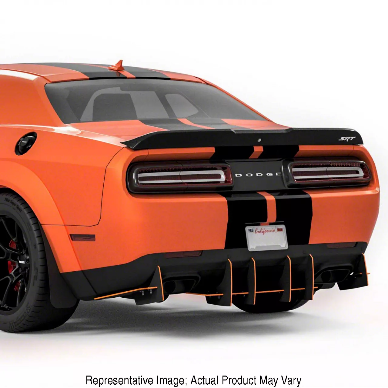 Genali Genali VR2 Rear Diffuser; Matte Black Vinyl (18-23 Challenger Widebody ...