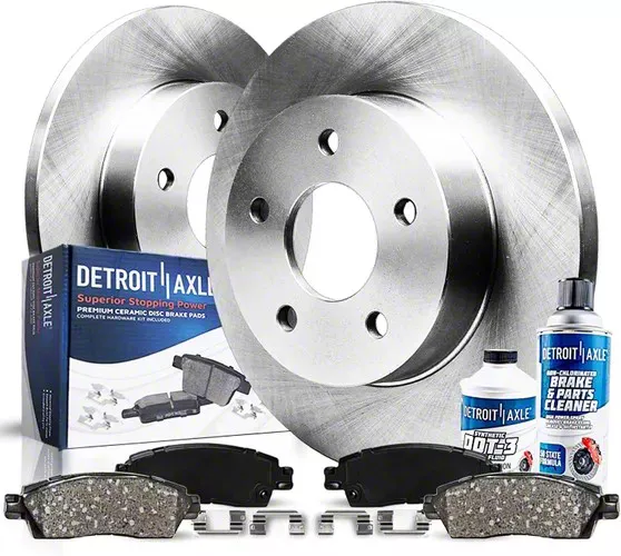 Solid Brake Rotor, Pad, Brake Fluid And Cleaner Kit; Rear (09-20 RWD ...