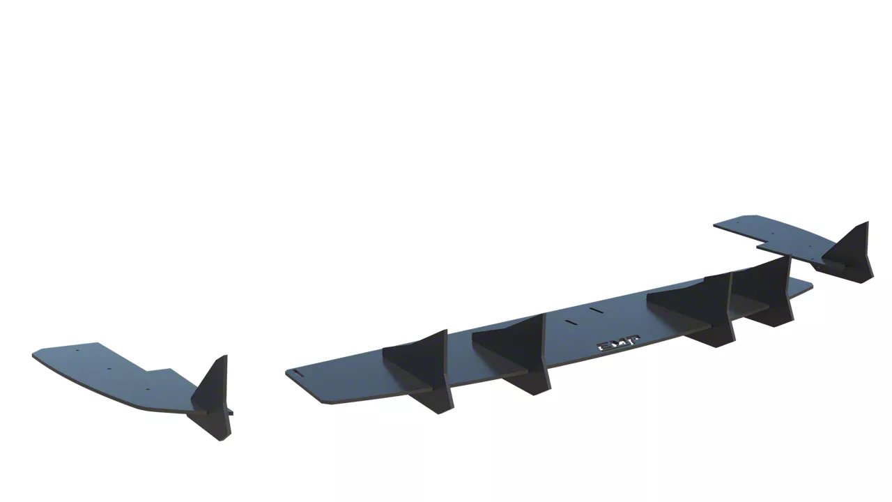 HDPE Rear Diffuser V3; Matte Black (15-17 Mustang GT Premium, EcoBoost ...