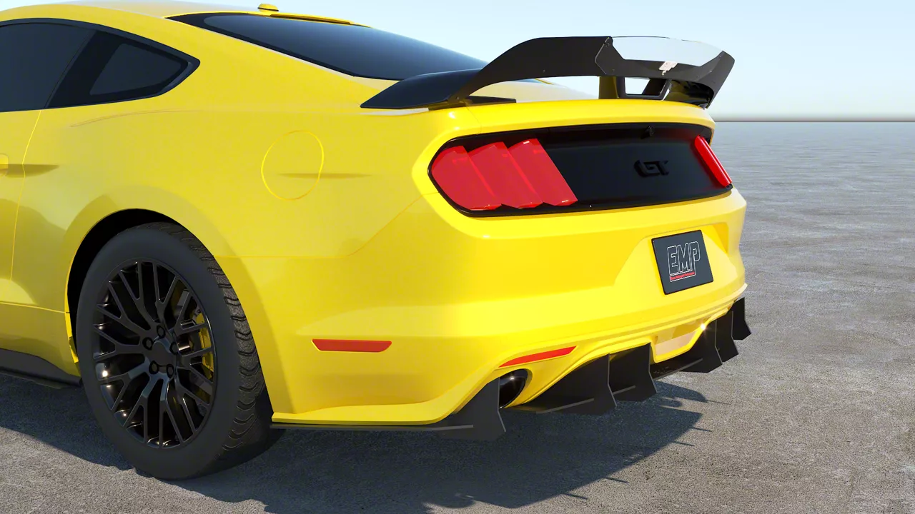 HDPE Rear Diffuser V3; Matte Black (15-17 Mustang GT Premium, EcoBoost ...