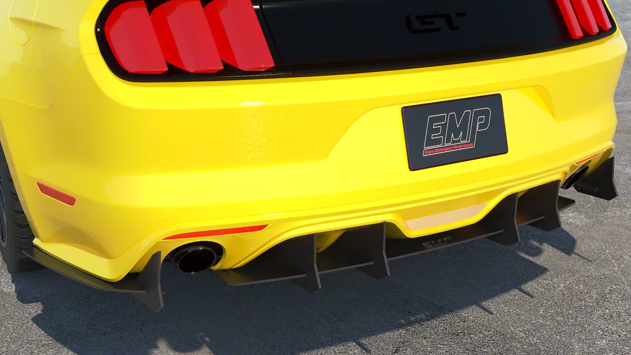HDPE Rear Diffuser V3; Matte Black (15-17 Mustang GT Premium, EcoBoost ...